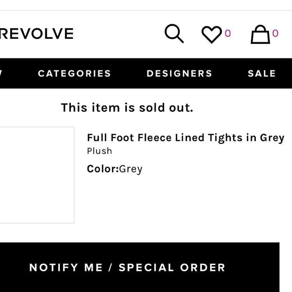 REVOLVE Plush Extra Soft Fleece Lined Footless Gray Tights Sizes S/M - Picture 11 of 12